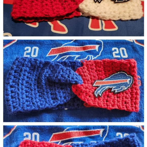 Buffalo Bills Kids Headband Set - Blue, Red, White - Picture 2 of 3